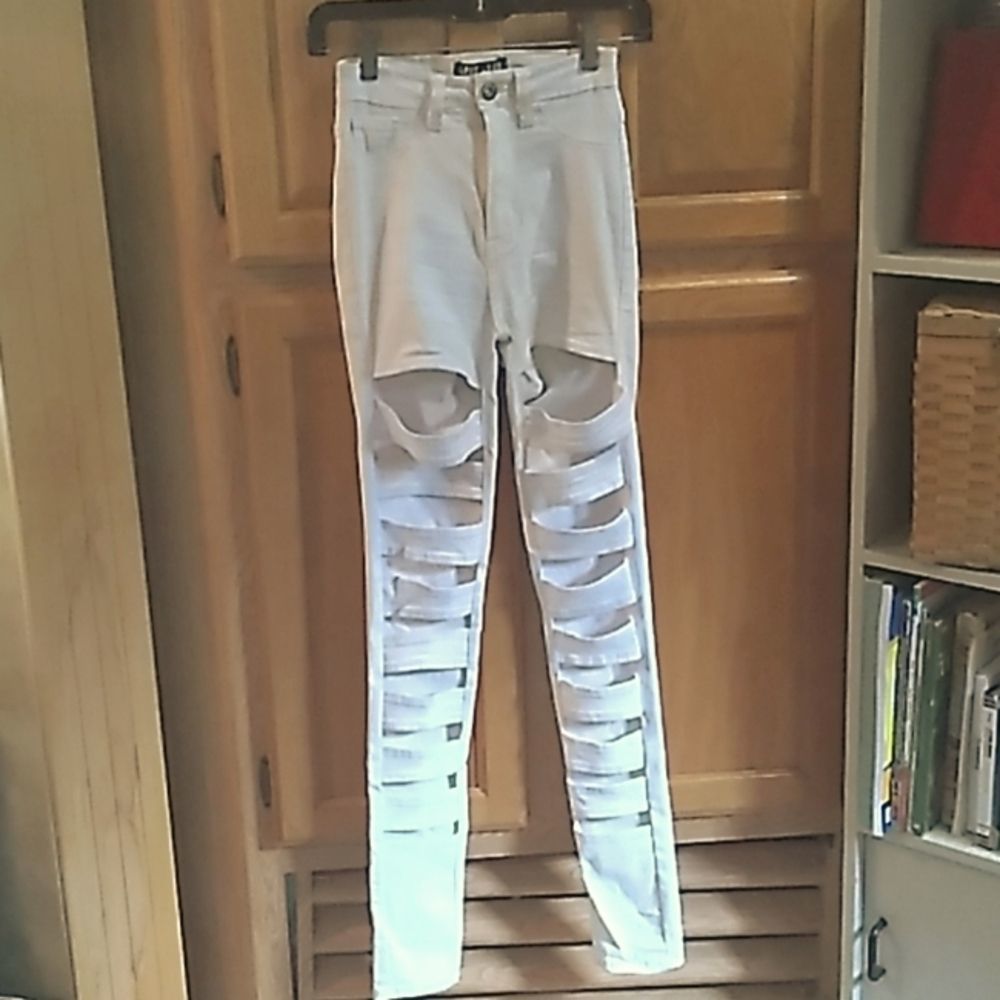 JC JO Jeans White Super High Waisted Jeans Sz S